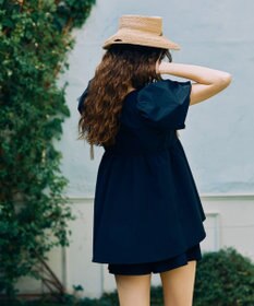 San-ai Resort（三愛水着楽園） 【UPF50＋】　パフスリーブキュロット3点セット　9M・11L　【San-ai Resort（サンアイリゾート）】