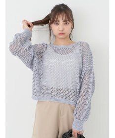 earth music&ecology スパンコールショートゆるニット