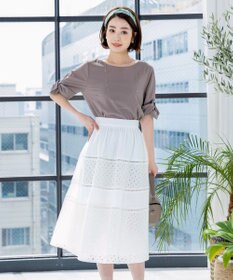 Tiaclasse L 【新色追加・洗える】幅広く活躍が期待できるレース切替スカート