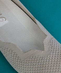 Tiaclasse 【洗える/撥水】スカラップニットフラットパンプス