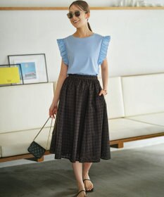 組曲 S 【WEB限定】エンブロイダリーレース フレアスカート