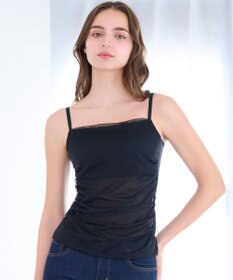 BRADELIS New York 【BRADELIS Me】チュールビスチェブラキャミ 通気性抜群のおしゃれな補整ブラキャミ カップ付き