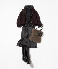 23区 ラクーンブレンドダブルフェイス ニット フーディー