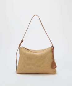 TOPKAPI 【Breath TOPKAPI】レザーコンビ 雑材風 シンプル ショルダーバッグ チャーム付き