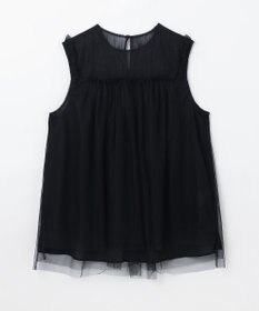 GRACE CONTINENTAL チュールノースリーブ トップ