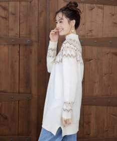 Tiaclasse L 【洗える】ノルディック柄ニットチュニック