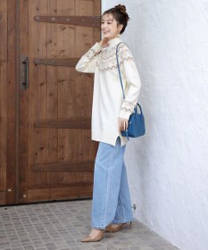 Tiaclasse L 【洗える】ノルディック柄ニットチュニック