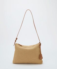 TOPKAPI 【Breath TOPKAPI】レザーコンビ 雑材風 シンプル ショルダーバッグ チャーム付き