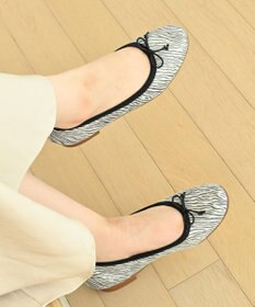 nouvelleRobe Oū 【本革・高反発】Round ラウンドトゥ ゼブラ柄バレエシューズ