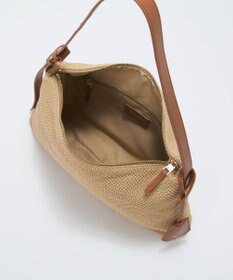 TOPKAPI 【Breath TOPKAPI】レザーコンビ 雑材風 シンプル ショルダーバッグ チャーム付き