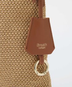 TOPKAPI 【Breath TOPKAPI】レザーコンビ 雑材風 シンプル ショルダーバッグ チャーム付き