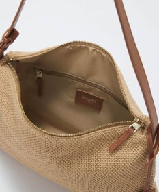 TOPKAPI 【Breath TOPKAPI】レザーコンビ 雑材風 シンプル ショルダーバッグ チャーム付き