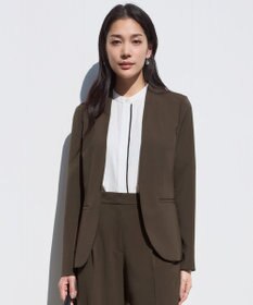 ICB 【防シワ・速乾・洗える】Fied ノーカラージャケット カーキ系