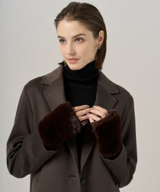 ICB ファー手袋 ダークブラウン系