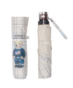 MOONBAT POLO RALPH LAUREN 遮光 晴雨兼用 折りたたみ日傘 チェック ポロベア