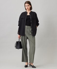 ICB 【洗える】シアーボイル バンドカラーシャツ