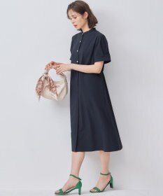 組曲 【WEB限定】サッカーストレッチ バンドカラーワンピース