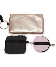 LeSportsac MULTI POUCH WRISTLET/ブラック/ローズゴールドシャイン/ピンク