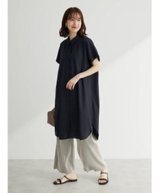 Green Parks ミディ丈半袖シャツワンピース