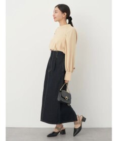 earth music&ecology ラグランギャザースリーブブラウス