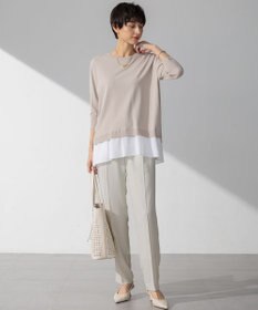 23区 【Oggi7月号掲載/吸水速乾/接触冷感/UVカット】ストレッチジョーゼット テーパード パンツ