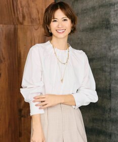 自由区 【カタログ掲載】ナチュラルタッチスタンドカラー ブラウス