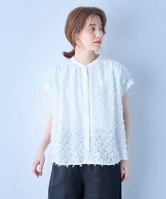 ANY 【洗濯機可】フェザーカットジャガードブラウス