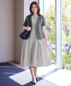 Tiaclasse 【洗える】  麻調半袖ジャケット