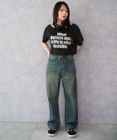 WEGO レースアップデニムパンツ