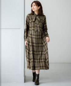 組曲 シアーツイルチェック ワンピース