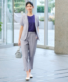 Tiaclasse 【洗える】  麻調半袖ジャケット