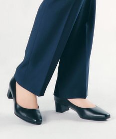 Dominic3 晴雨兼用 スクエアトゥ レザーパンプス