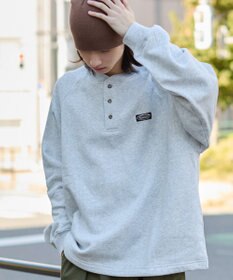 WEGO 【ユニセックス着用ITEM/MLサイズ展開/裏起毛】ショートドロストヘンリーネックプルオーバー