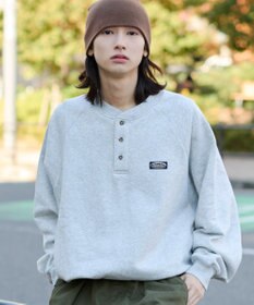 WEGO 【ユニセックス着用ITEM/MLサイズ展開/裏起毛】ショートドロストヘンリーネックプルオーバー