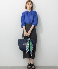 23区 L 【洗える】シアービエラ タックデザイン ブラウス