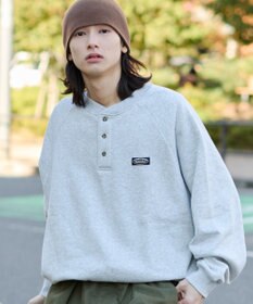 WEGO 【ユニセックス着用ITEM/MLサイズ展開/裏起毛】ショートドロストヘンリーネックプルオーバー