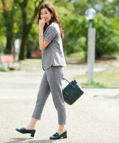 Tiaclasse 【洗える】  麻調半袖ジャケット