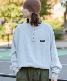 WEGO 【ユニセックス着用ITEM/MLサイズ展開/裏起毛】ショートドロストヘンリーネックプルオーバー