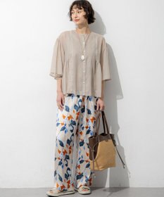 23区 カラーリリープリント ワイド パンツ