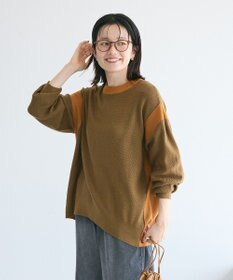 CRAFT STANDARD BOUTIQUE 洗える/とてもち配色ニットプルオーバー/24AW