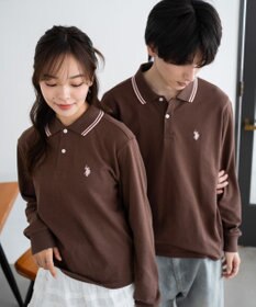 WEGO 【25年秋冬新作/ユニセックスITEM/SMLサイズ展開】別注USPOLOラインポロシャツ（長袖）