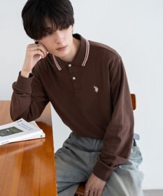 WEGO 【25年秋冬新作/ユニセックスITEM/SMLサイズ展開】別注USPOLOラインポロシャツ（長袖）