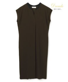 BEIGE， 【セットアップ対応】CINDY / 配色ネック フレンチドレス
