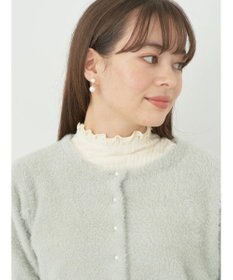 earth music&ecology ミニシャギーパールボタンカーディガン