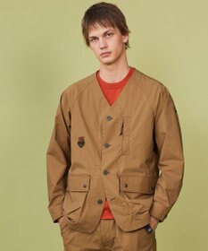 JOSEPH ABBOUD MOUNTAIN 【軽量】ハイパワーストレッチカルゼ ノーカラーアウトドアブルゾン