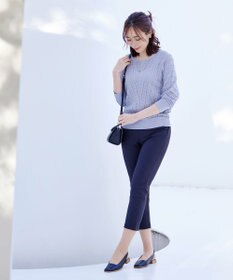 Tiaclasse 【洗える】透かし編みドルマンニットトップス