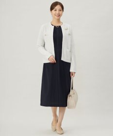 J.PRESS LADIES S 【洗える】ノルディス2wayジョーゼット フロントプリーツ ワンピース