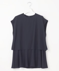 23区 【洗える】バックサテンアムンゼン フレンチスリーブ ブラウス