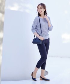 Tiaclasse 【洗える】透かし編みドルマンニットトップス