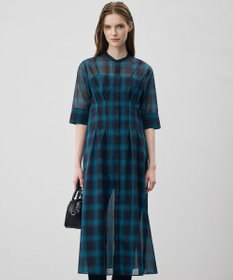 ICB L 【先行予約】ハイツイストシアーチェック シャツワンピース